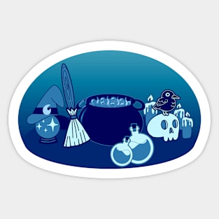 Witch Props (Blue) Sticker